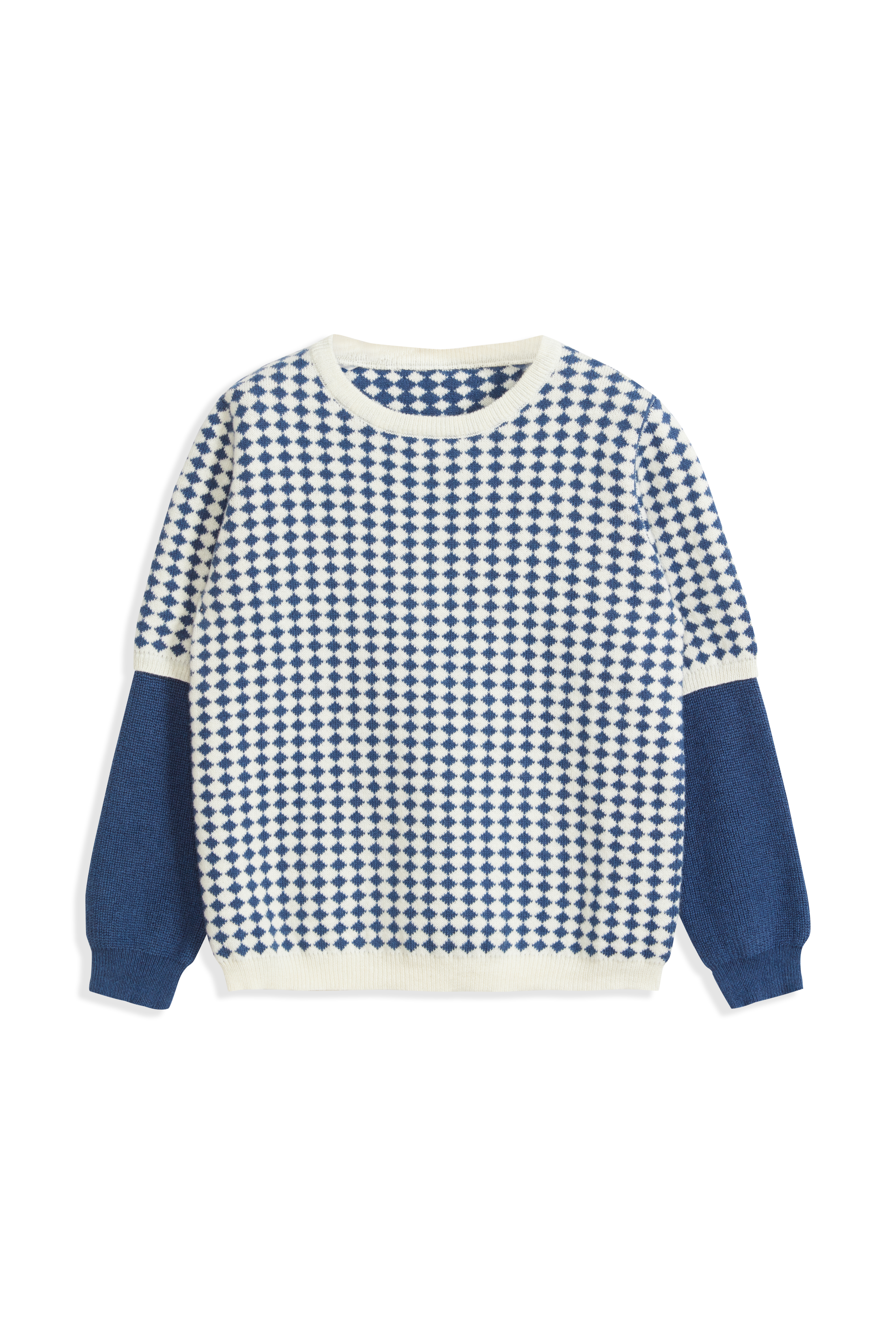PULL EN PATCHWORK DE COTON CACHEMIRE GARÇON BLEU