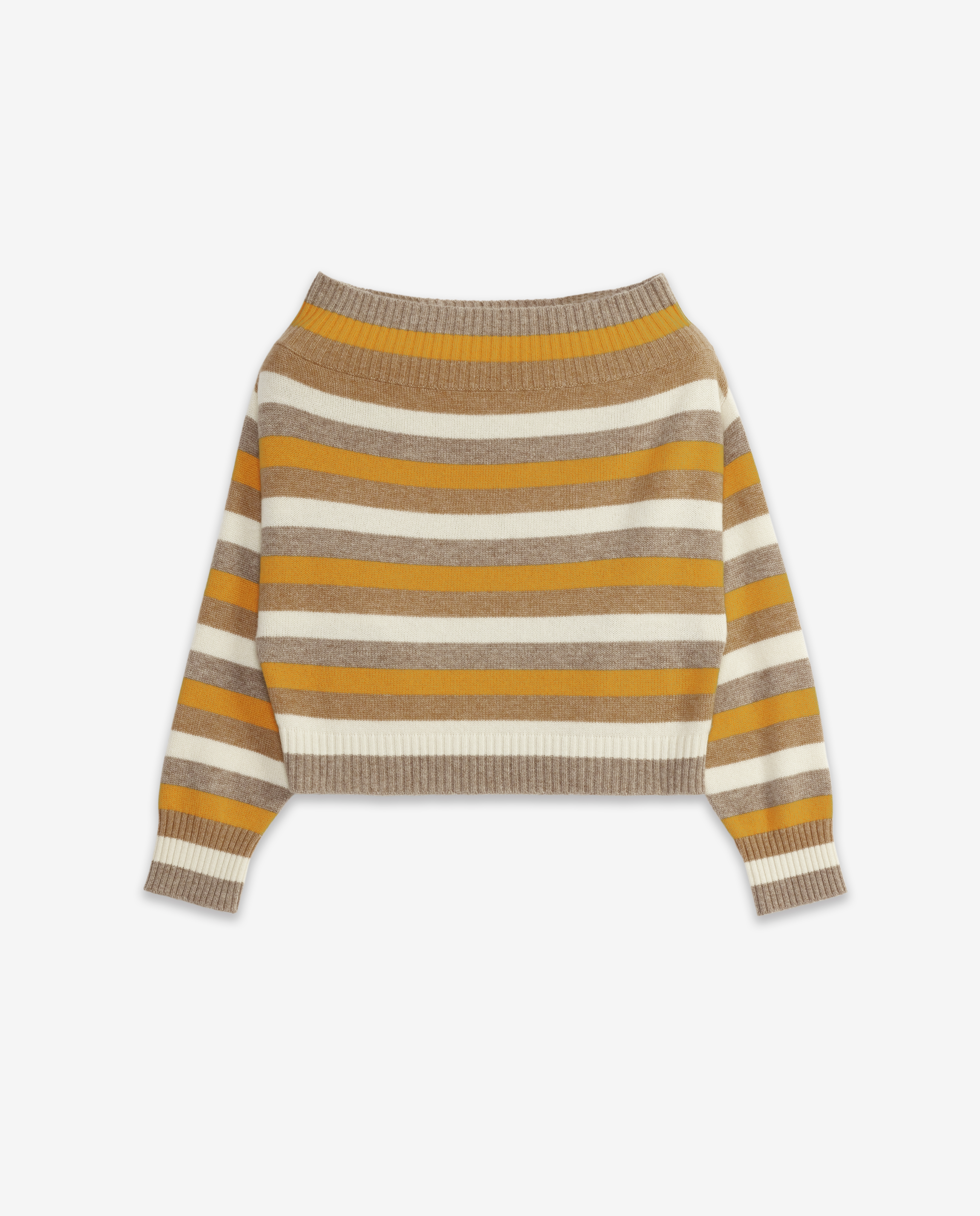 Sanaz hors du pull rayé à l'épaule